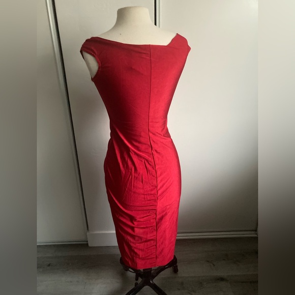 Vintage 1990’s spandex stretch bodycon midi gown goth rockabilly glam brat style - Picture 2 of 8